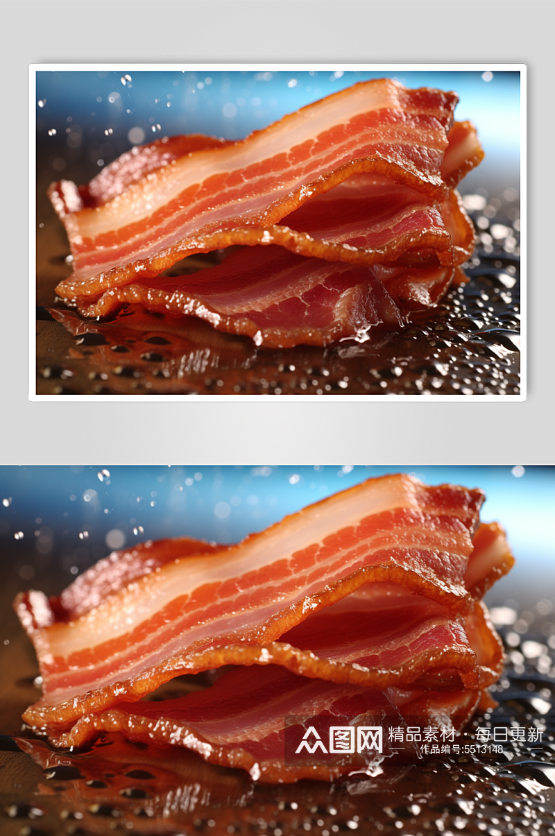 AI数字艺术传统风味腊肉美食摄影图素材