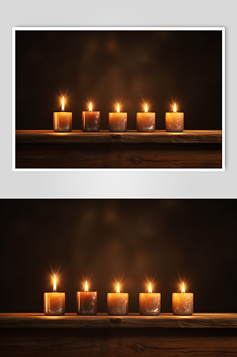 AI数字艺术燃烧的蜡烛缅怀悼念摄影图