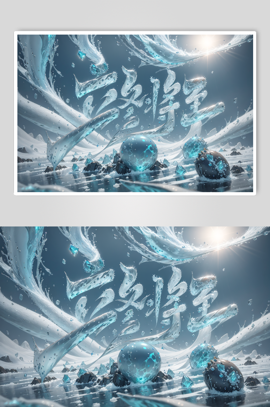 AI数字艺术二十四节气立冬艺术字素材