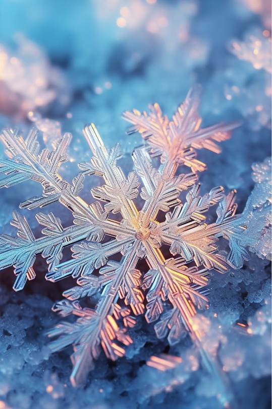 AI数字艺术冬季小雪大雪雪花二十四节气立冬摄影图片