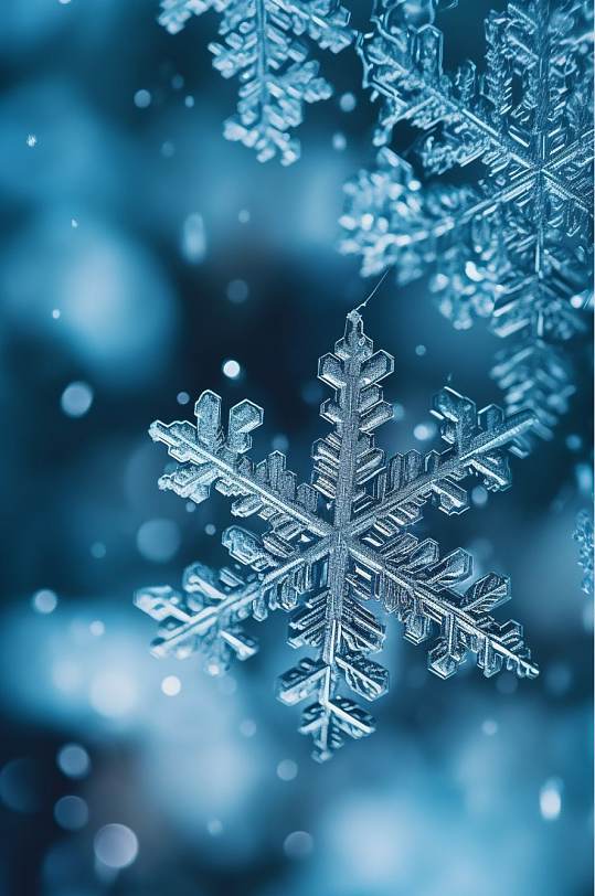 AI数字艺术冬季小雪大雪雪花二十四节气立冬摄影图片