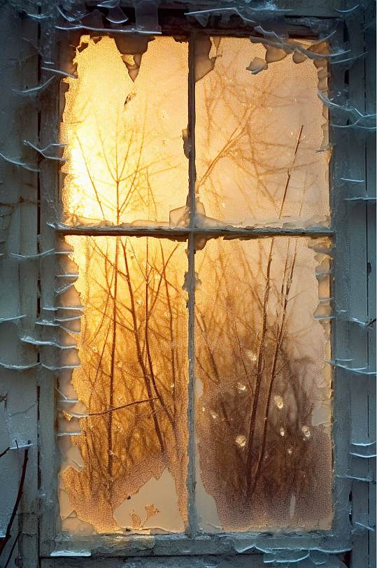 AI数字艺术窗户二十四节气立冬摄影图片