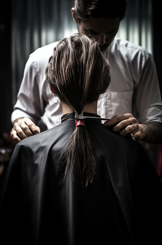 AI数字艺术理发美发摄影图片