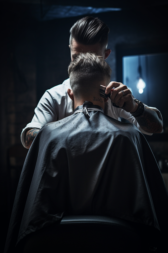 AI数字艺术理发美发摄影图片