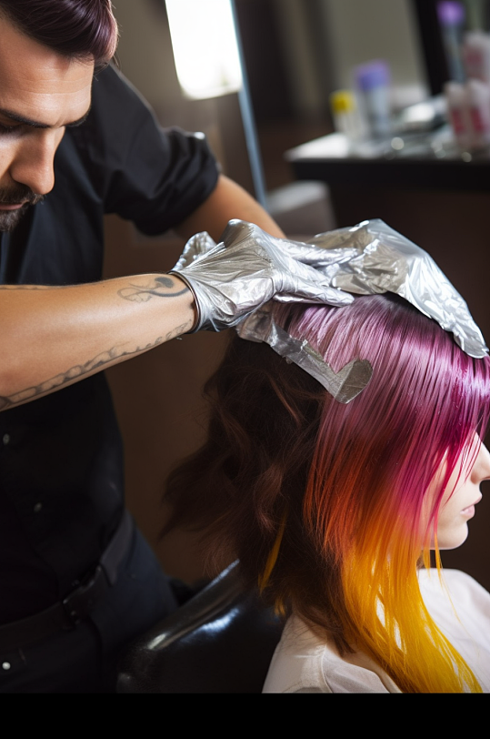 AI数字艺术理发美发摄影图片