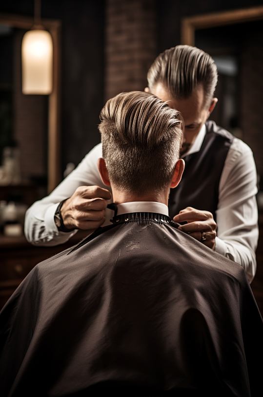 AI数字艺术理发美发摄影图片