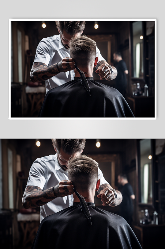 AI数字艺术理发美发摄影图片