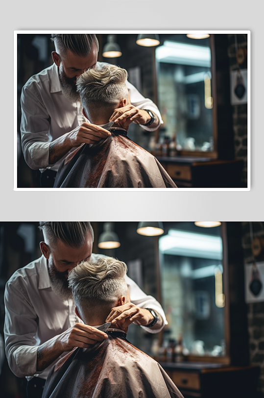 AI数字艺术理发美发摄影图片