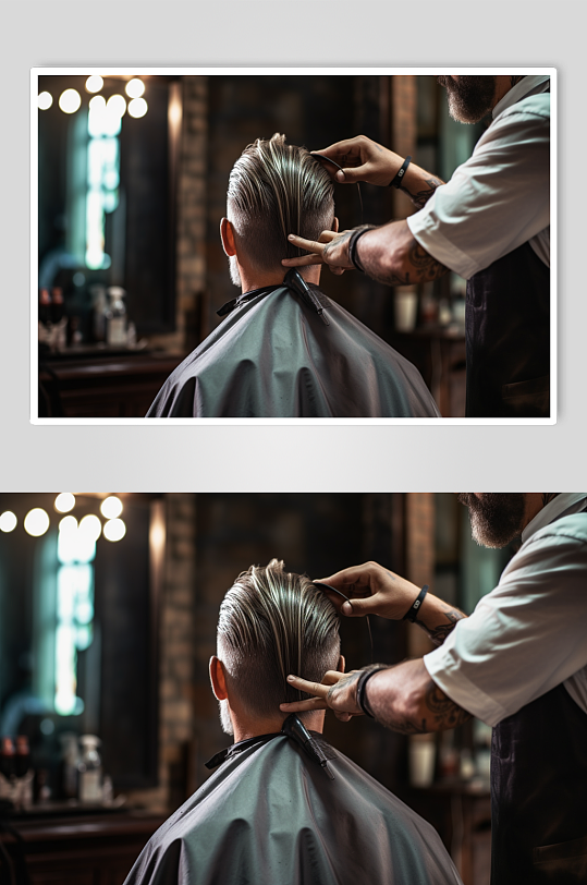 AI数字艺术理发美发摄影图片