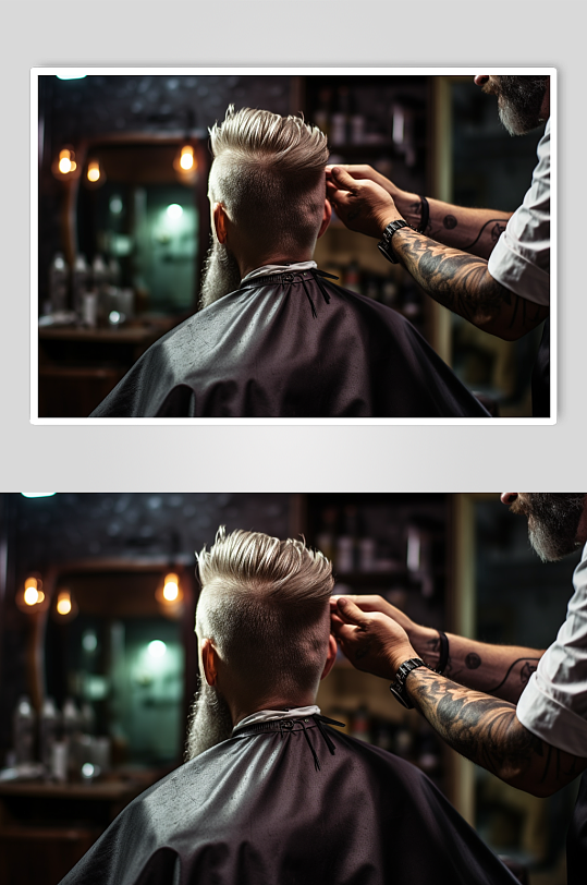 AI数字艺术理发美发摄影图片