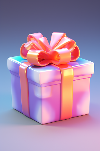AI数字艺术感恩节酸性礼物盒模型