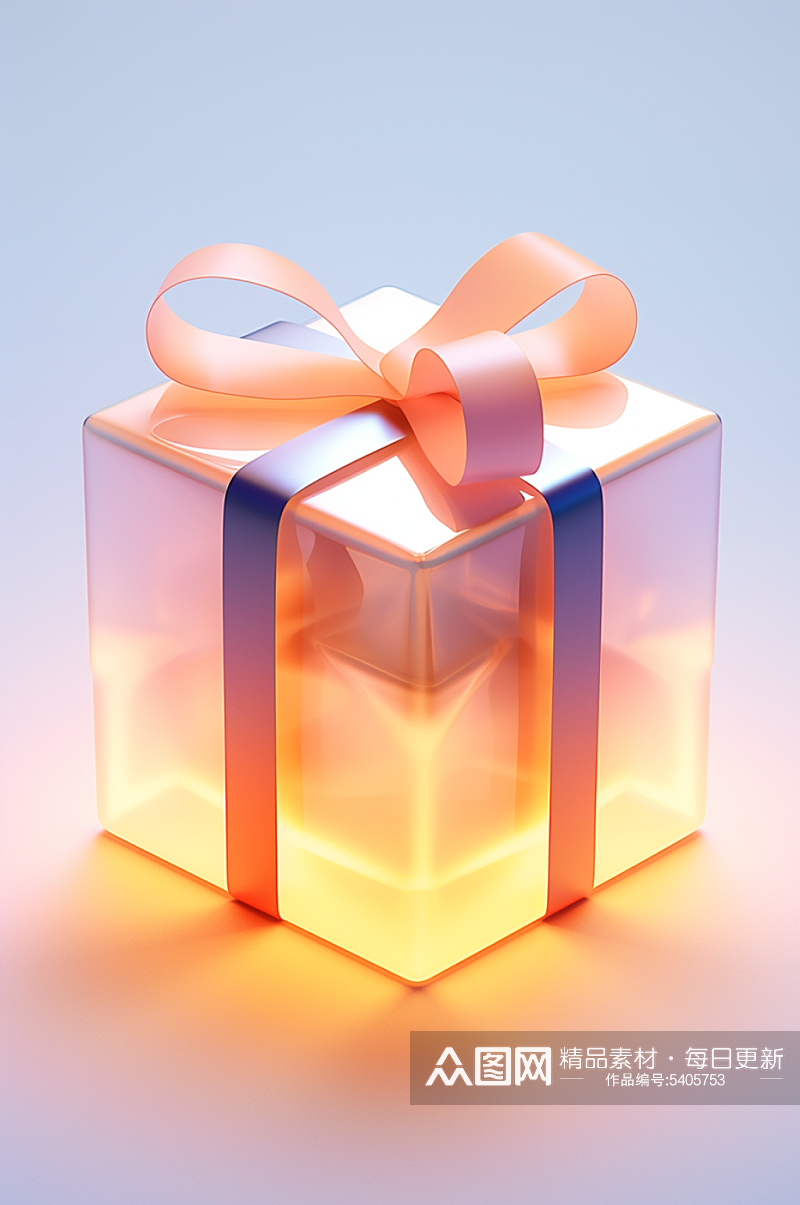AI数字艺术感恩节酸性礼物盒模型素材