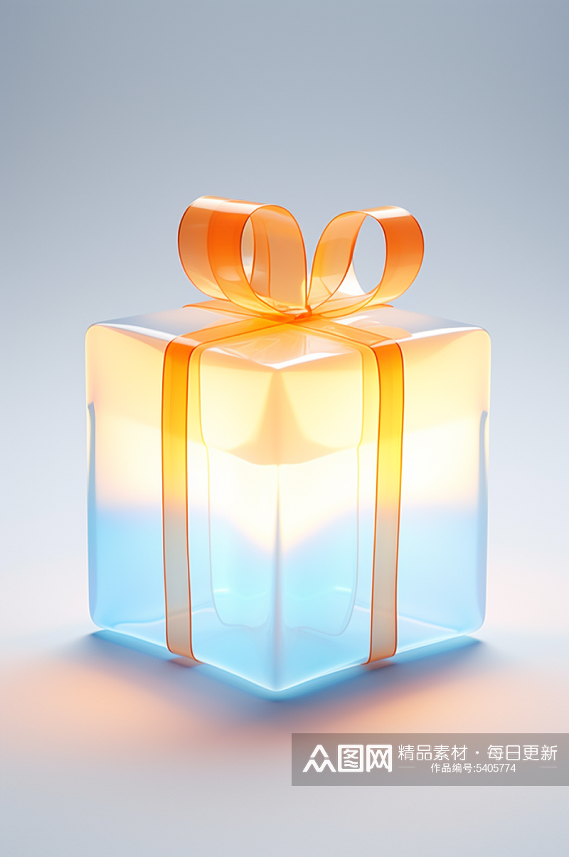 AI数字艺术感恩节酸性礼物盒模型素材