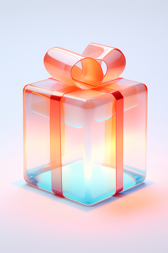 AI数字艺术感恩节酸性礼物盒模型