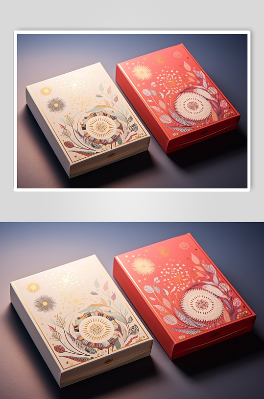 AI数字艺术礼盒包装盒样机模型-众图网