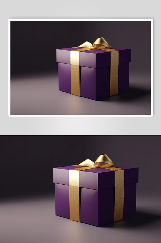 AI数字艺术简约拼色礼盒包装盒样机模型