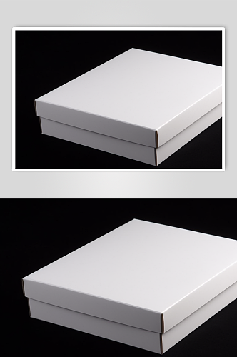 AI数字艺术极简白色礼盒包装盒样机模型