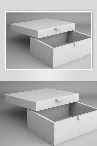 AI数字艺术极简白色礼盒包装盒样机模型