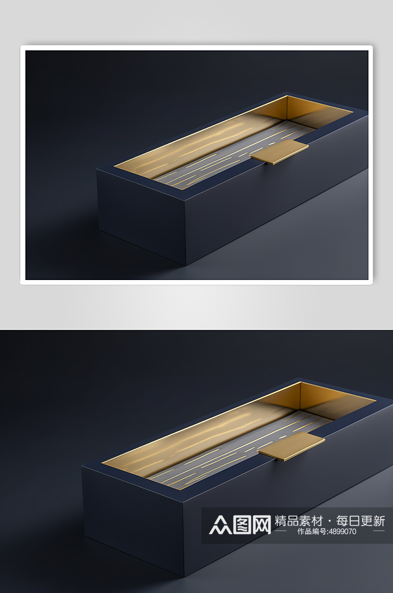 AI数字艺术极简纯色礼盒包装盒样机模型素材