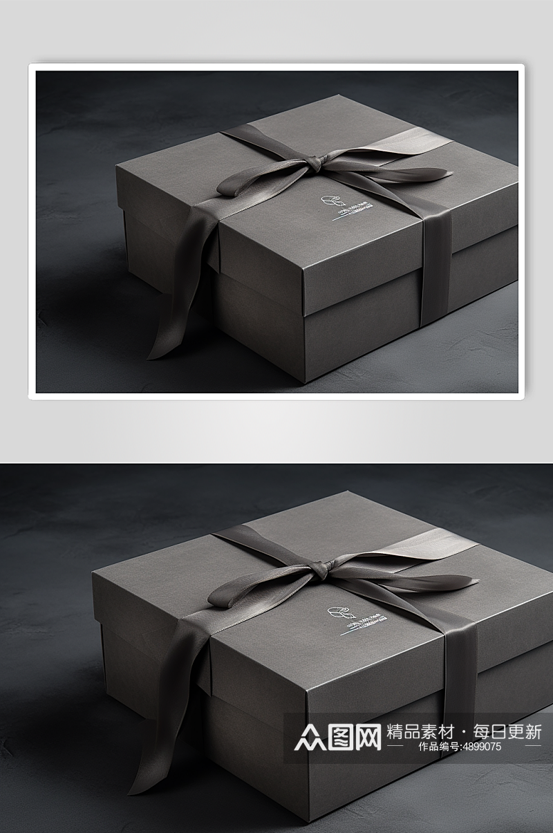 AI数字艺术极简纯色礼盒包装盒样机模型素材