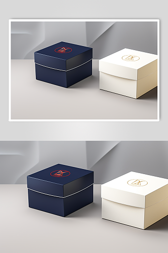 AI数字艺术极简纯色礼盒包装盒样机模型