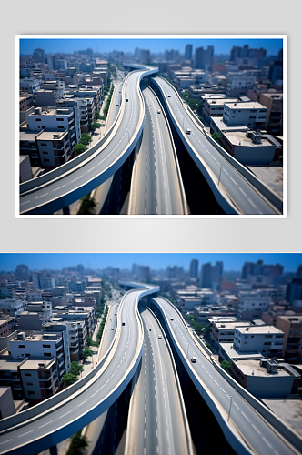 AI数字艺术城市立交桥摄影图片