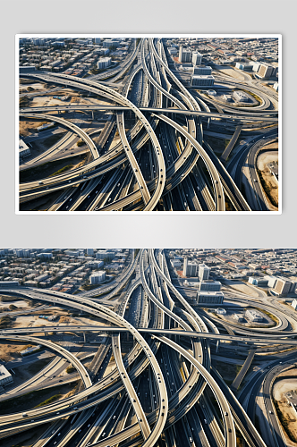 AI数字艺术城市立交桥摄影图片