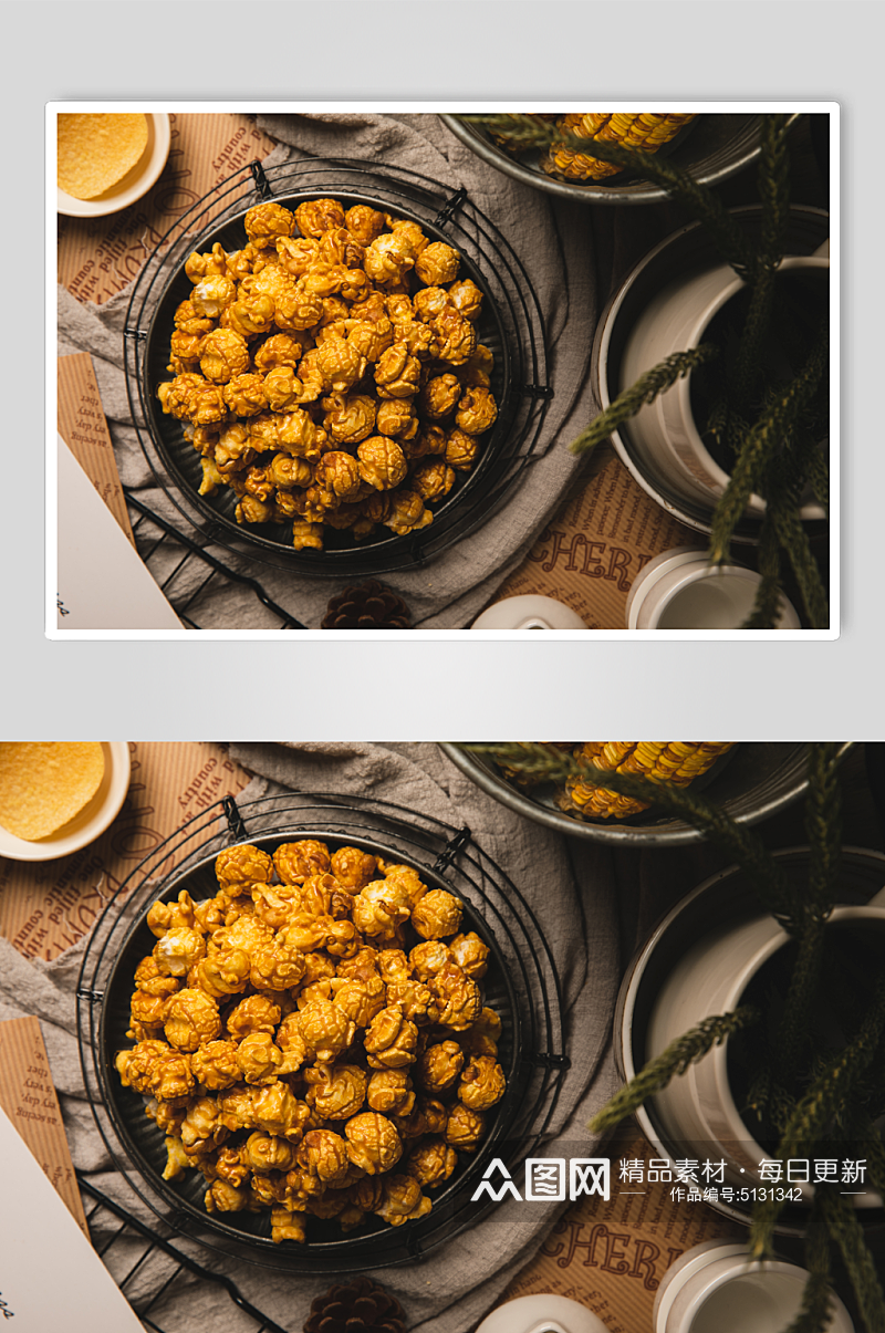 爆米花休闲食品零食美食摄影图素材