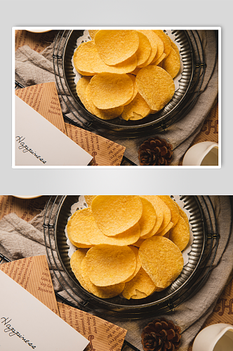 薯片休闲食品零食美食摄影图