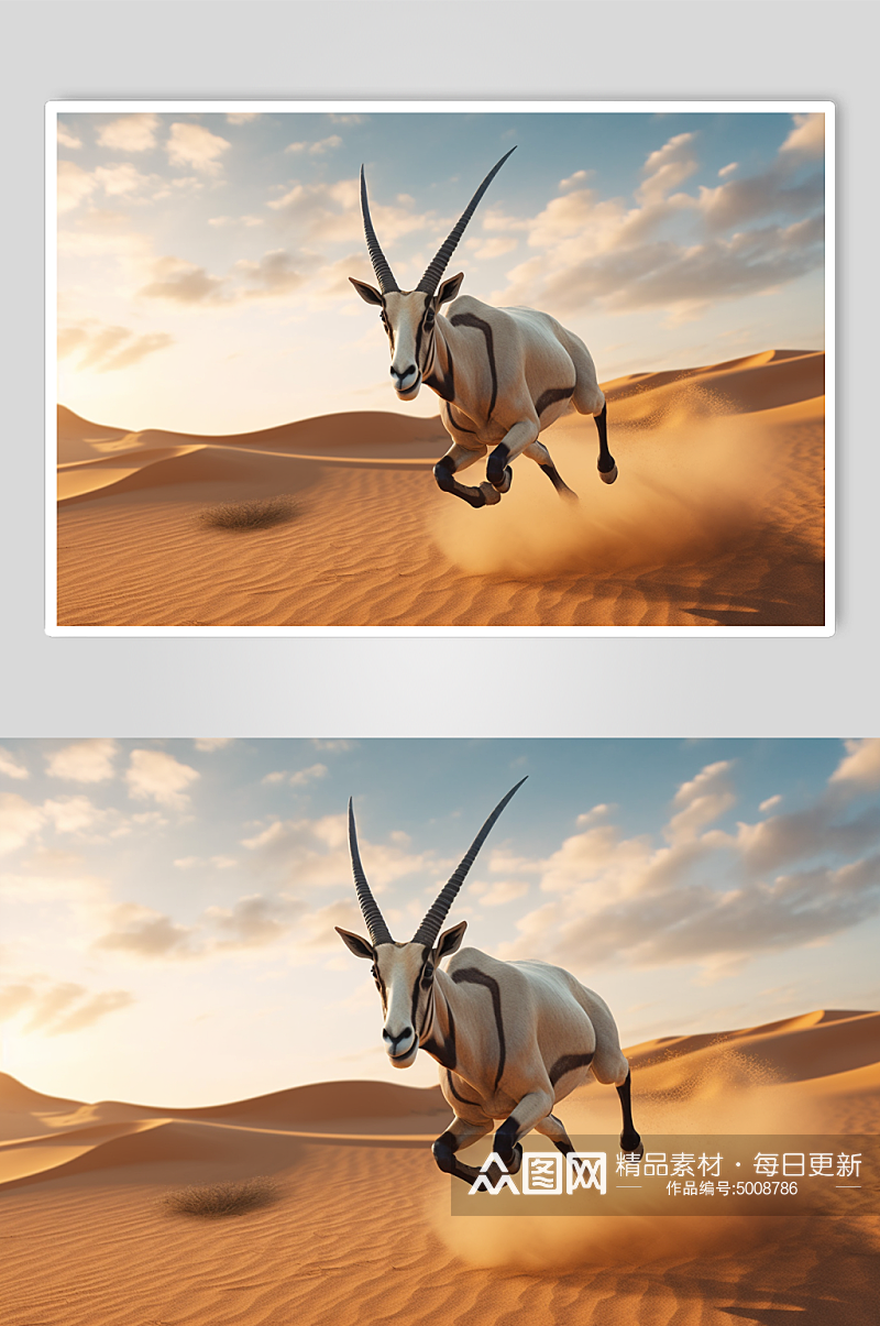 AI数字羚羊动物摄影图素材