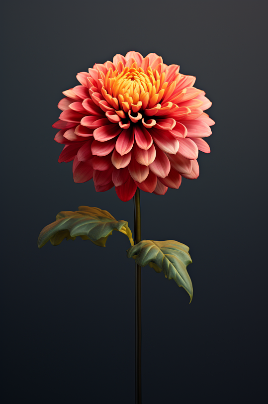 AI數(shù)字藝術(shù)3D立體秋季植物花朵模型