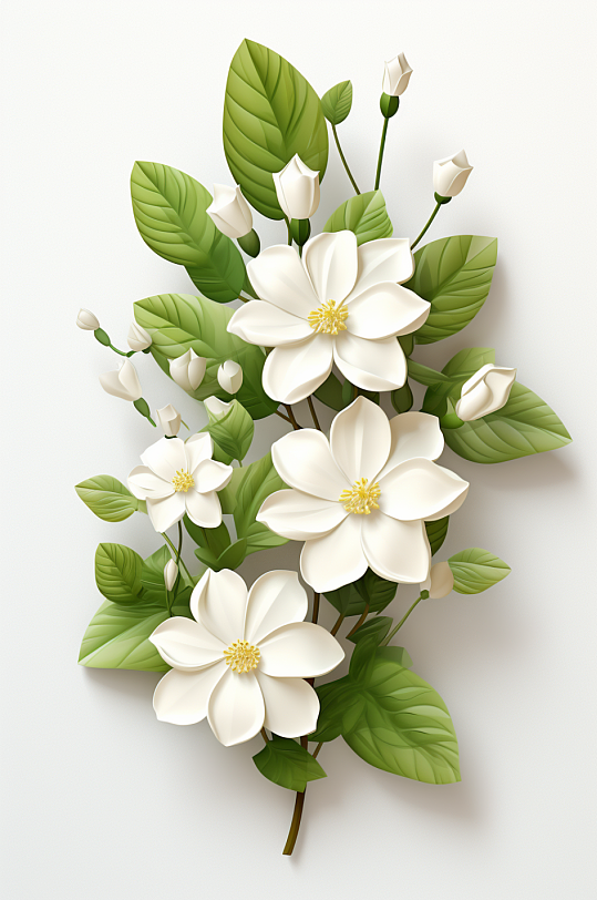 AI數(shù)字藝術(shù)3D立體秋季植物花朵模型