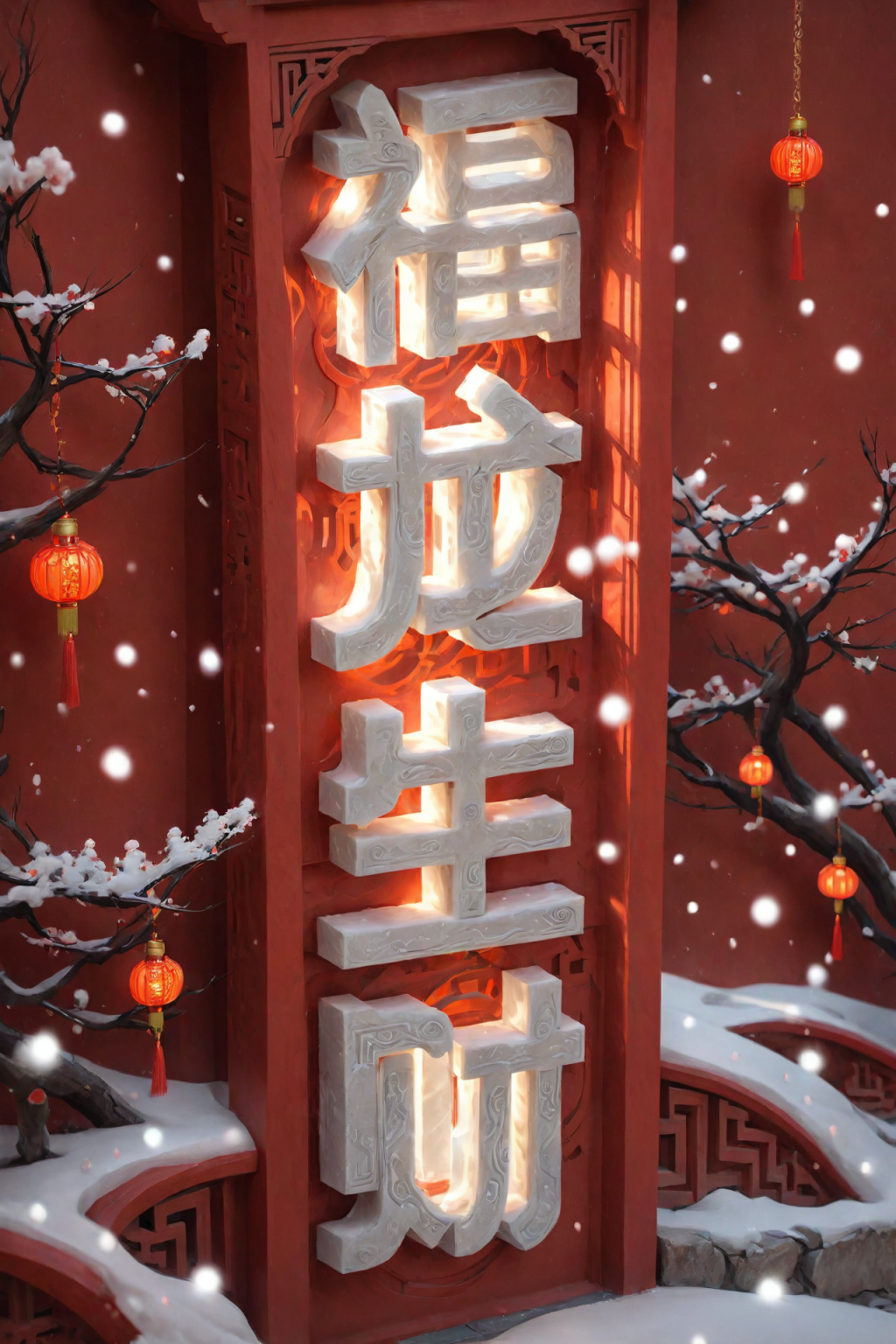 AI数字艺术龙年福龙生财立体字场景模型素材