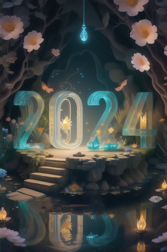 AI数字艺术2024艺术字立体字模型-众图网