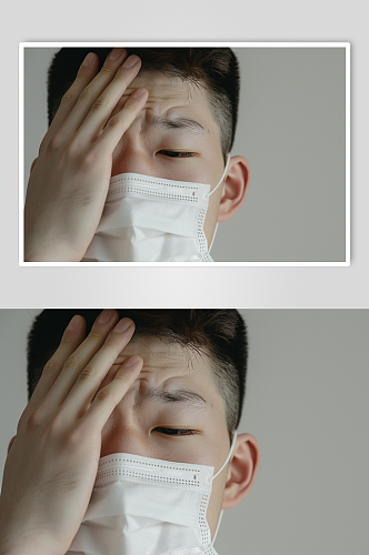 AI数字艺术戴口罩流感生病人物摄影图