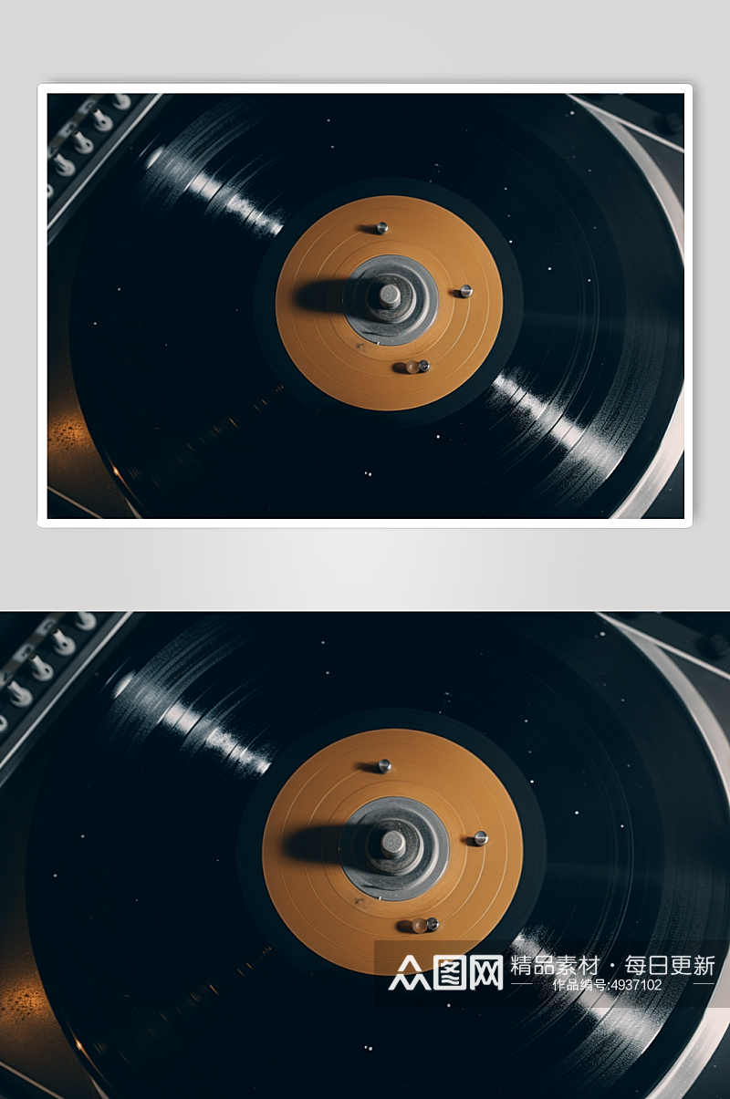 AI数字艺术创意留声机唱片机摄影图片素材