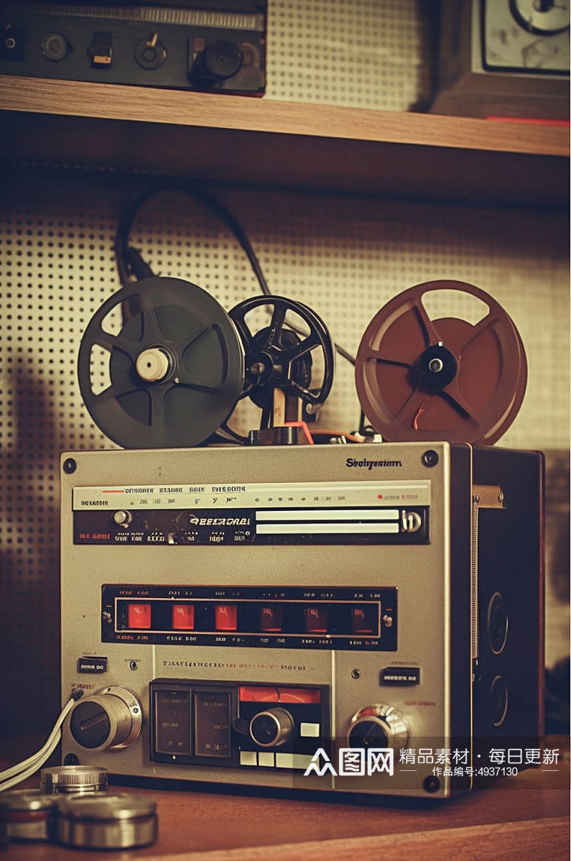 AI数字艺术原创留声机唱片机摄影图片素材