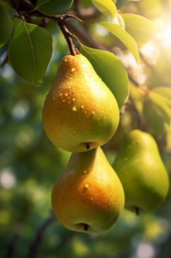 AI数字艺术梨子果树果园水果摄影图片