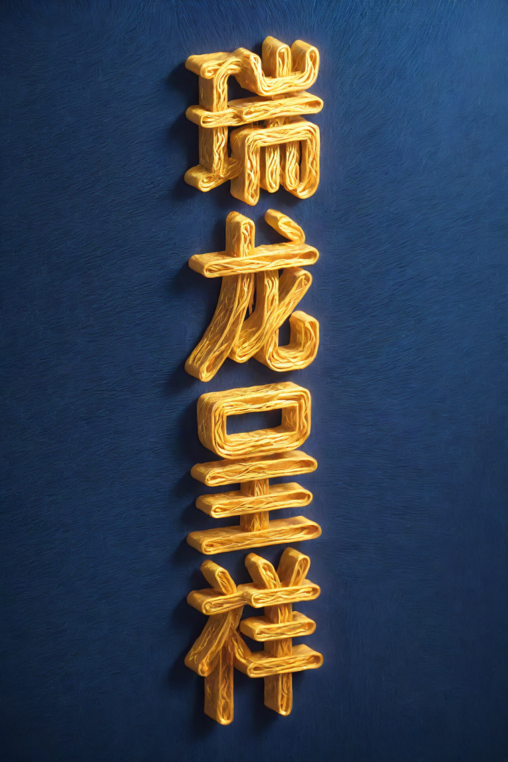 AI数字艺术龙年瑞龙呈祥立体字场景模型素材