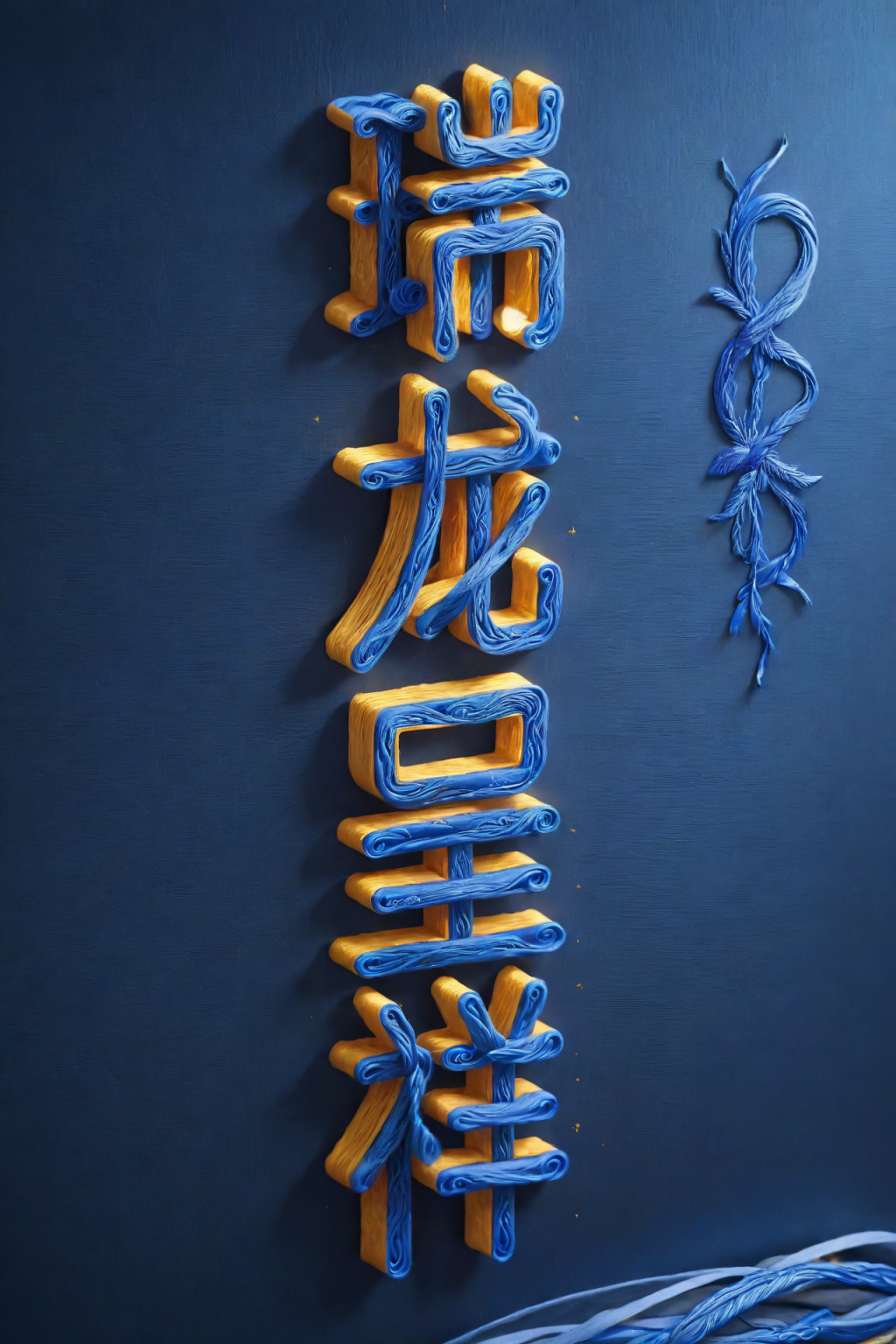 AI数字艺术龙年瑞龙呈祥立体字场景模型素材