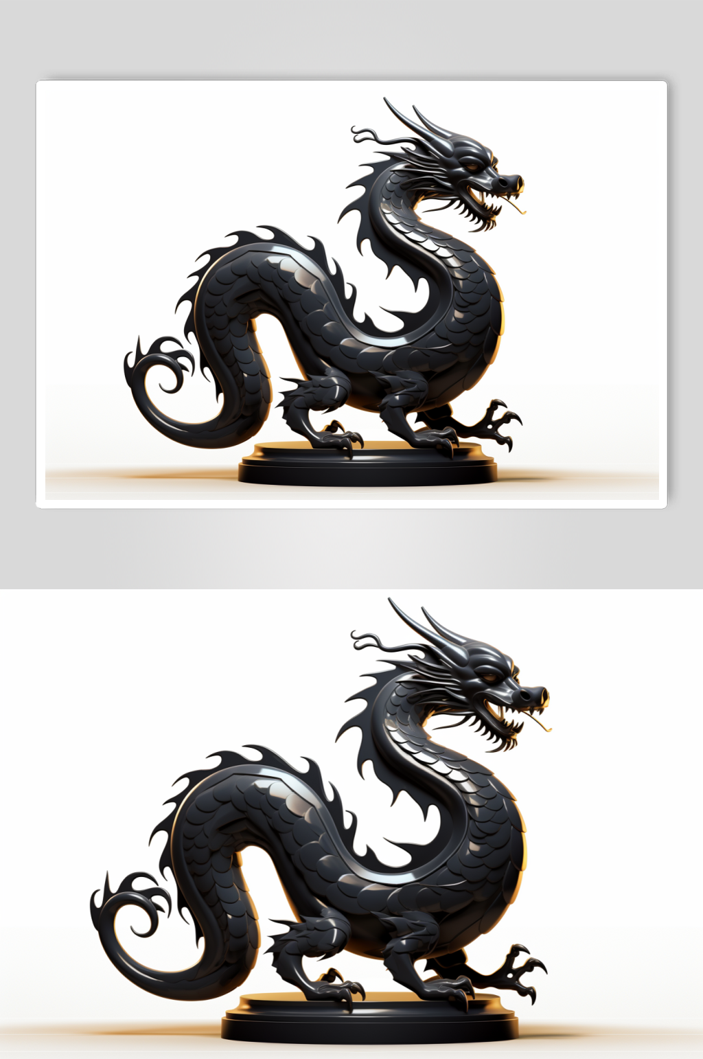 AI数字艺术龙年剪影插画元素素材