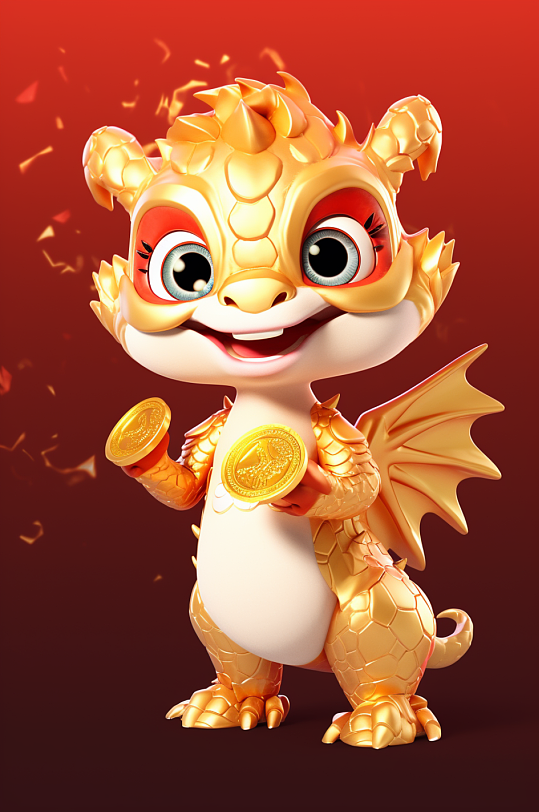 AI数字艺术2024龙年新年春节龙过年模型-众图网