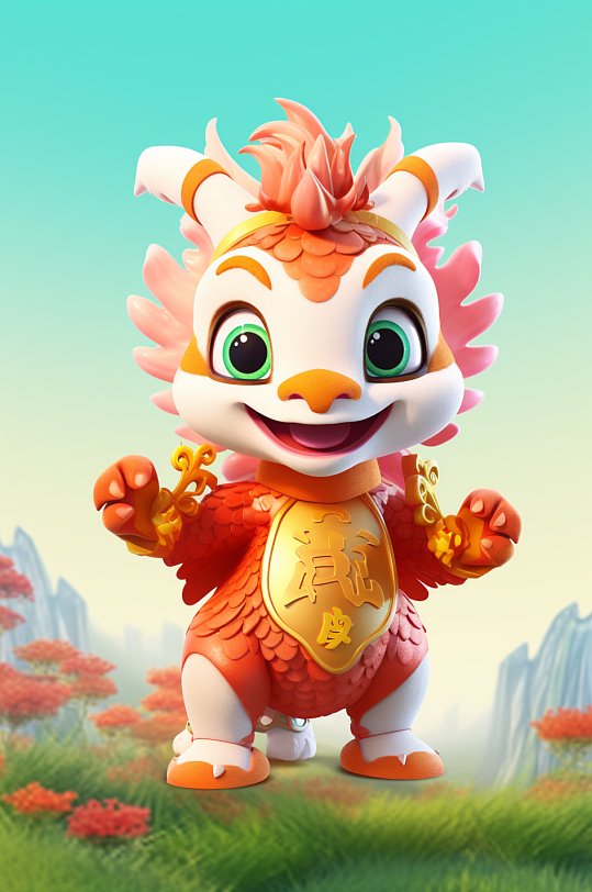 AI数字艺术2024龙年新年春节龙过年模型-众图网