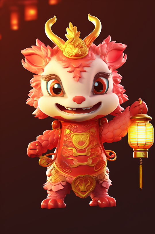 AI数字艺术2024龙年新年春节龙过年模型-众图网