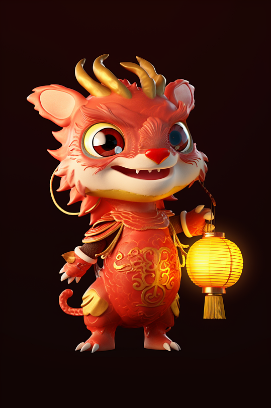 AI数字艺术2024龙年新年春节龙过年模型-众图网