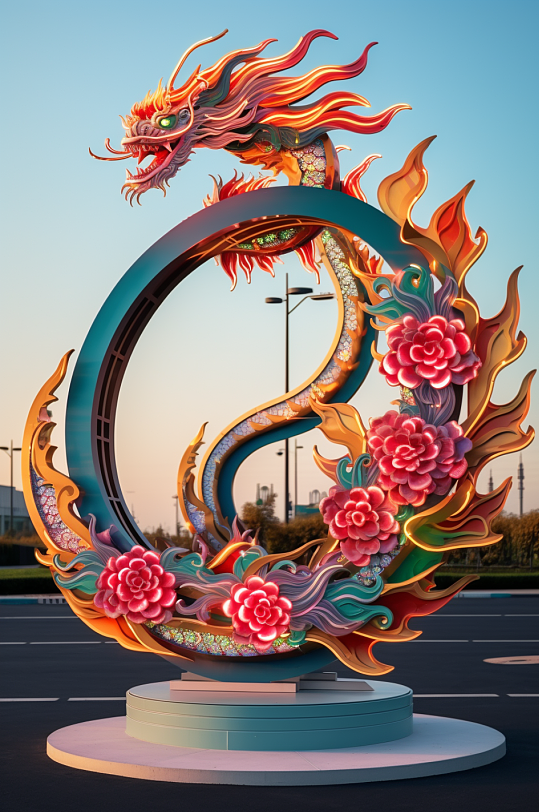 AI数字艺术龙年概念美陈图片-众图网