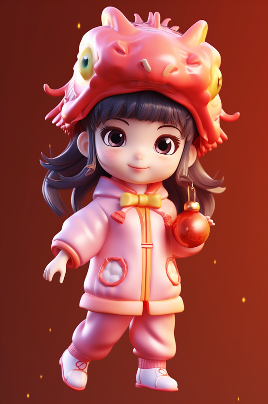 AI数字艺术2024龙年新年龙形象人物模型-众图网