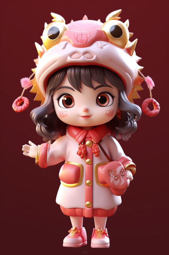 AI数字艺术2024龙年新年龙形象人物模型-众图网