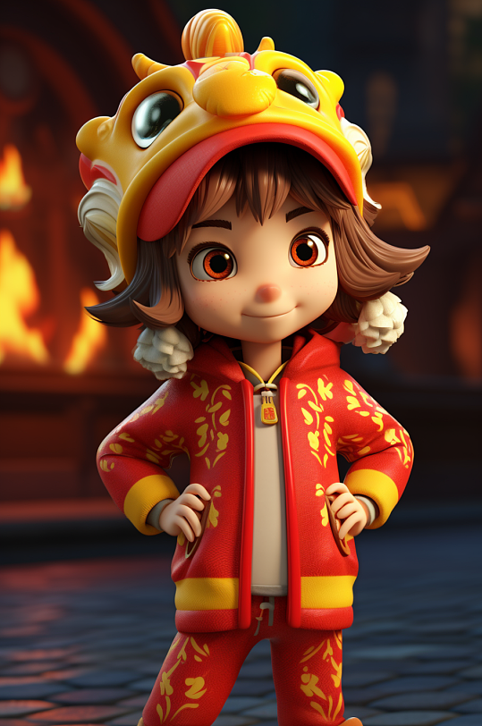 AI数字艺术2024龙年新年龙形象人物模型-众图网