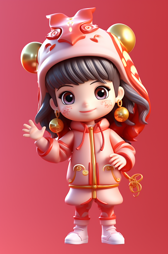 AI数字艺术2024龙年新年龙形象人物模型-众图网